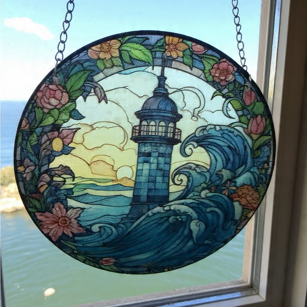 Lighthouse Sun Catcher - Blue & Green